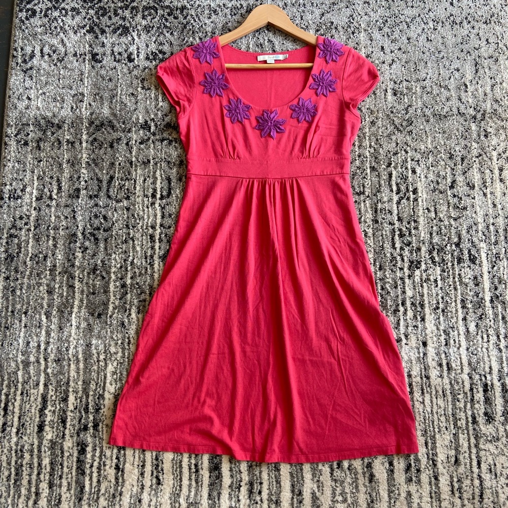 Boden | Coral Jersey Floral Dress | Sz 4